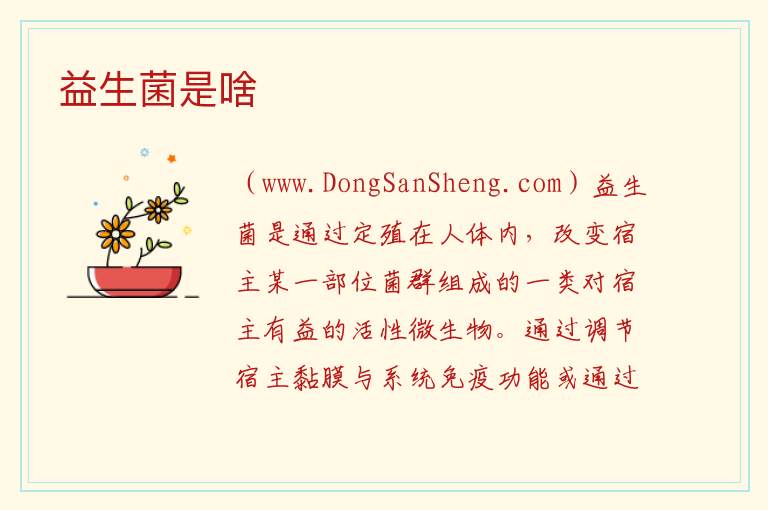 益生菌是啥 