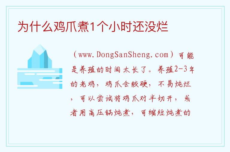 为什么鸡爪煮1个小时还没烂 