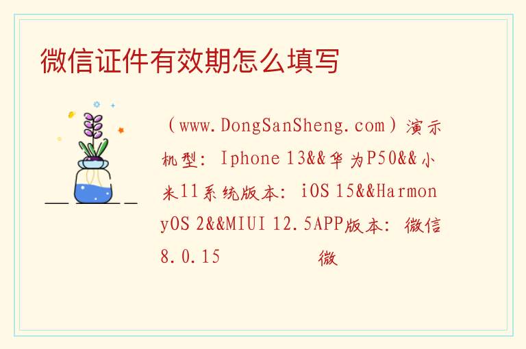 微信证件有效期怎么填写 