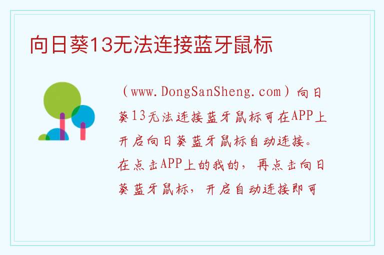 向日葵13无法连接蓝牙鼠标 