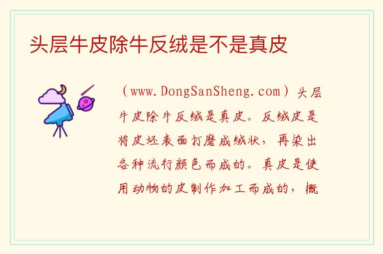 头层牛皮除牛反绒是不是真皮 