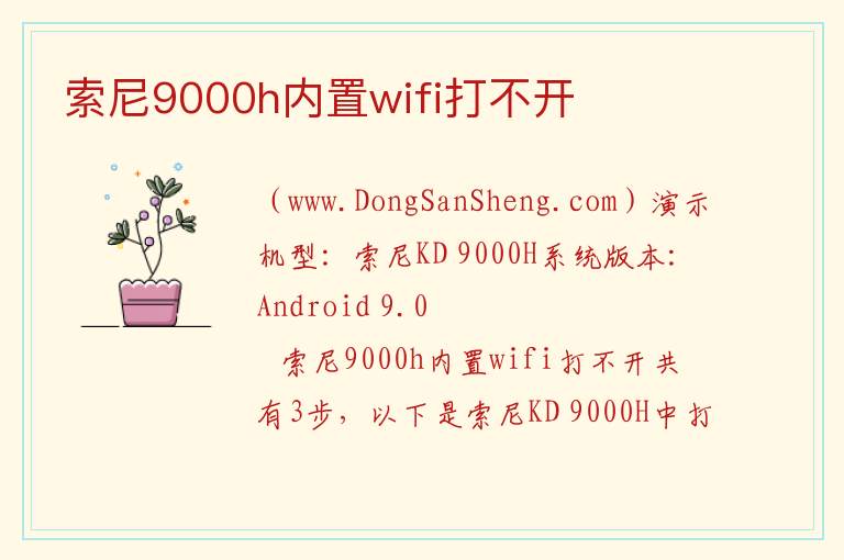 索尼9000h内置wifi打不开 