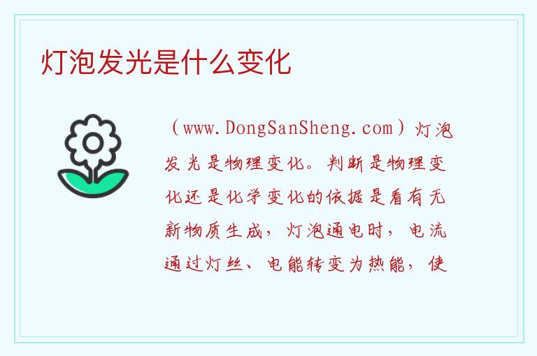 灯泡发光是什么变化 
