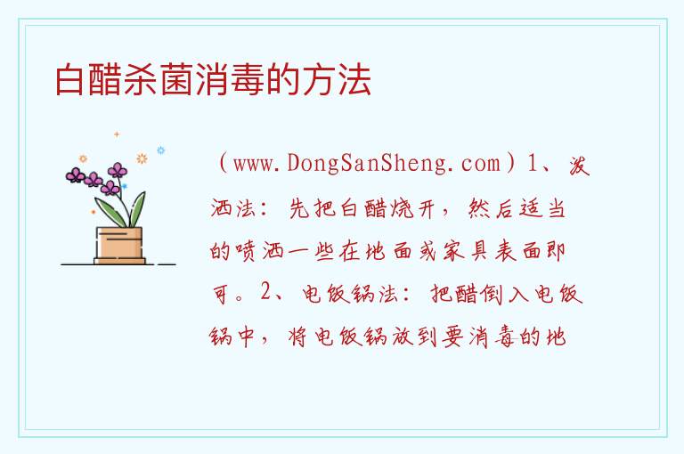 白醋杀菌消毒的方法 