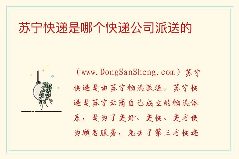 苏宁快递是哪个快递公司派送的 