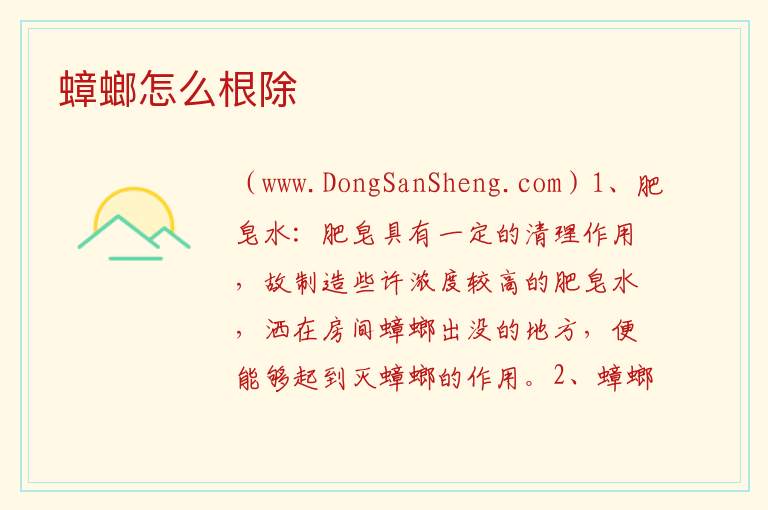 蟑螂怎么根除 