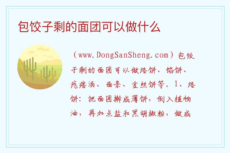 包饺子剩的面团可以做什么 