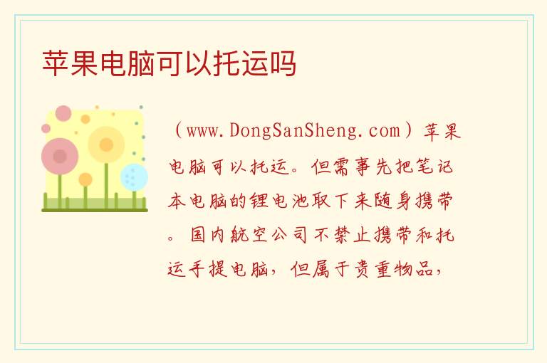 苹果电脑可以托运吗 