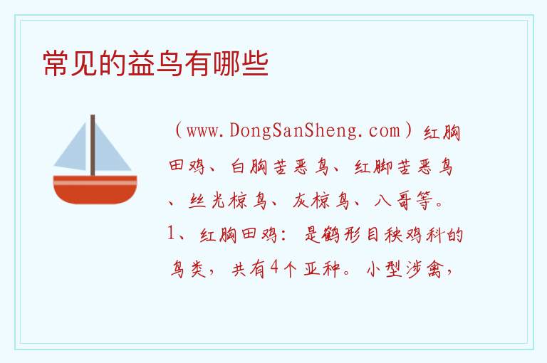 常见的益鸟有哪些 
