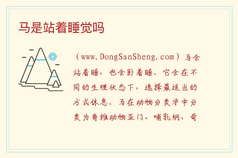 马是站着睡觉吗 