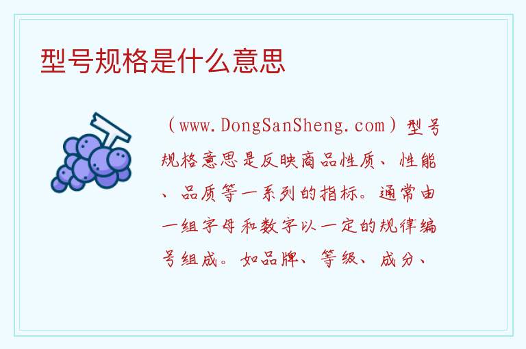 型号规格是什么意思 