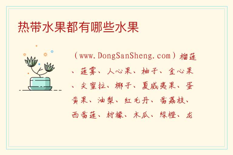 热带水果都有哪些水果 