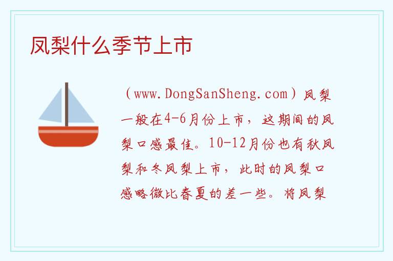 凤梨什么季节上市 