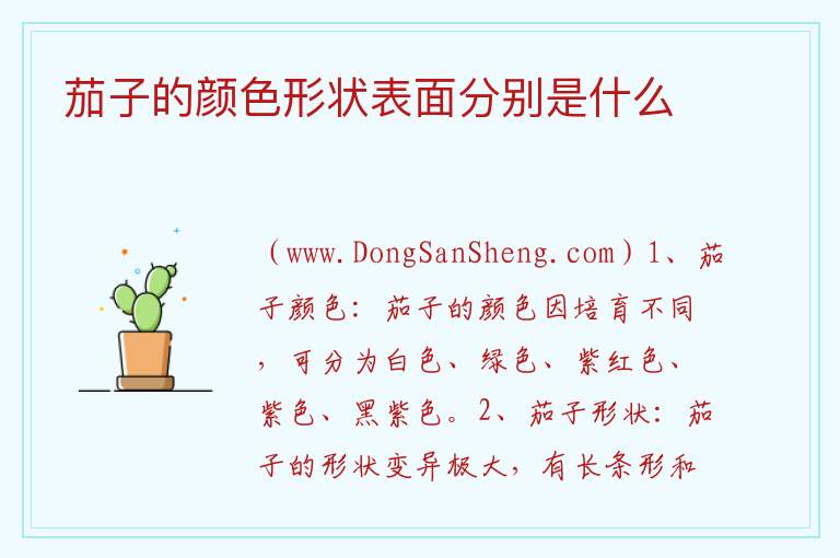 茄子的颜色形状表面分别是什么 