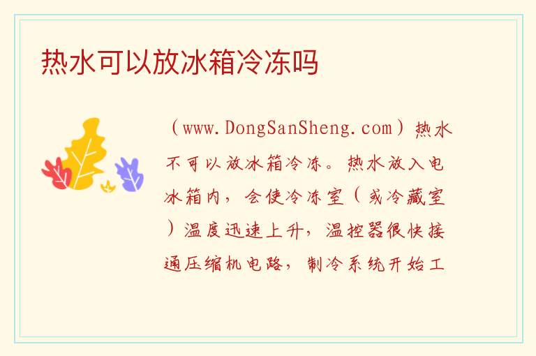 热水可以放冰箱冷冻吗 