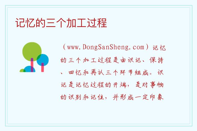 记忆的三个加工过程 