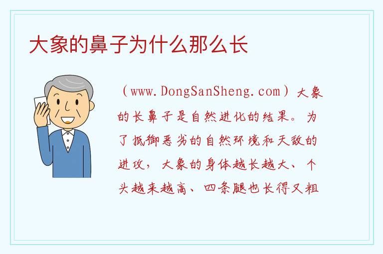 大象的鼻子为什么那么长 