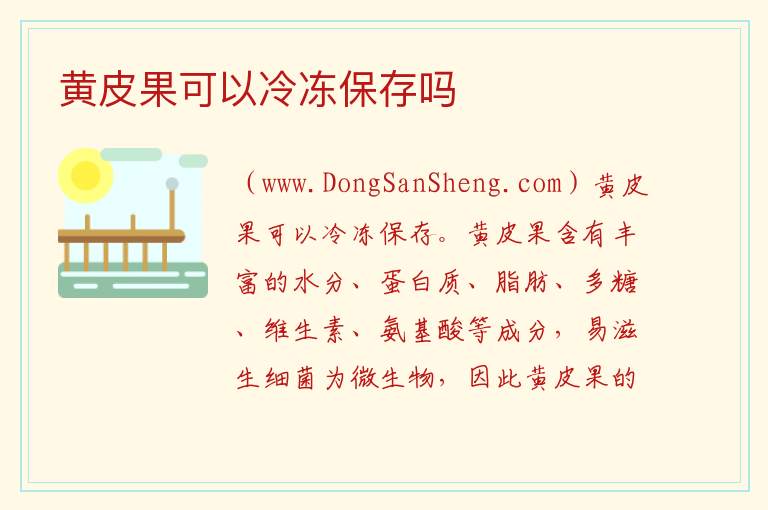 黄皮果可以冷冻保存吗 