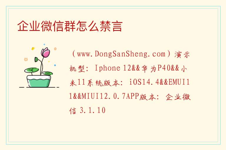 企业微信群怎么禁言 