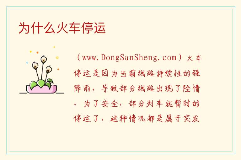 为什么火车停运 