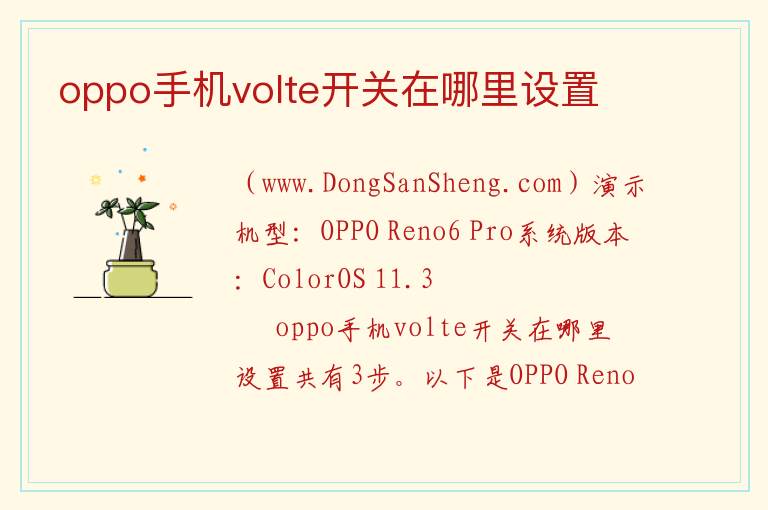oppo手机volte开关在哪里设置 