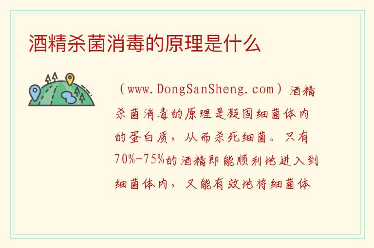 酒精杀菌消毒的原理是什么 