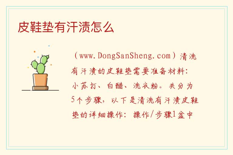 皮鞋垫有汗渍怎么 