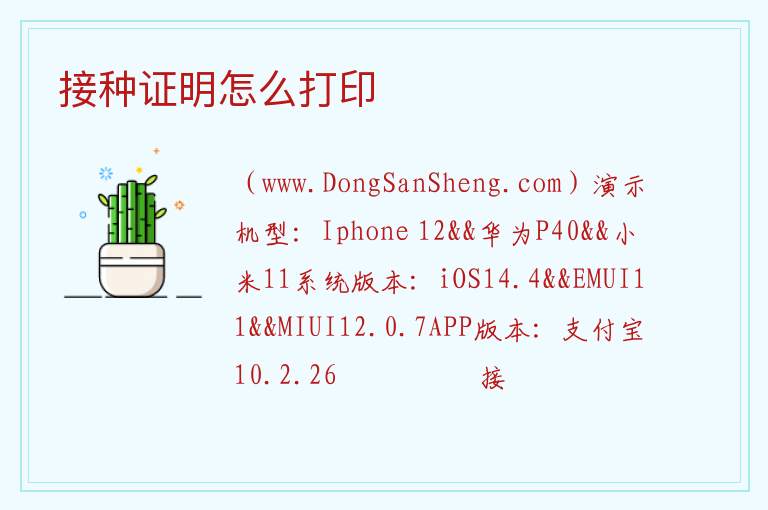 接种证明怎么打印 