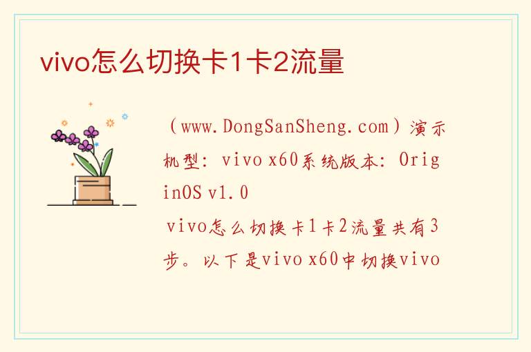 vivo怎么切换卡1卡2流量 