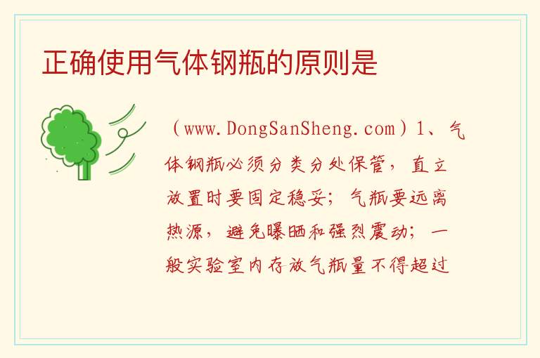 正确使用气体钢瓶的原则是 