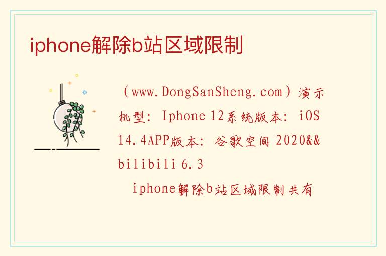 iphone解除b站区域限制 