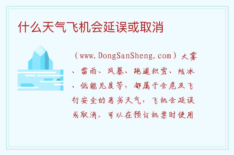 什么天气飞机会延误或取消 