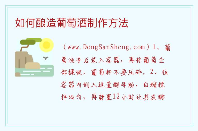 如何酿造葡萄酒制作方法 