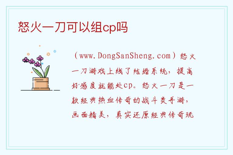 怒火一刀可以组cp吗 