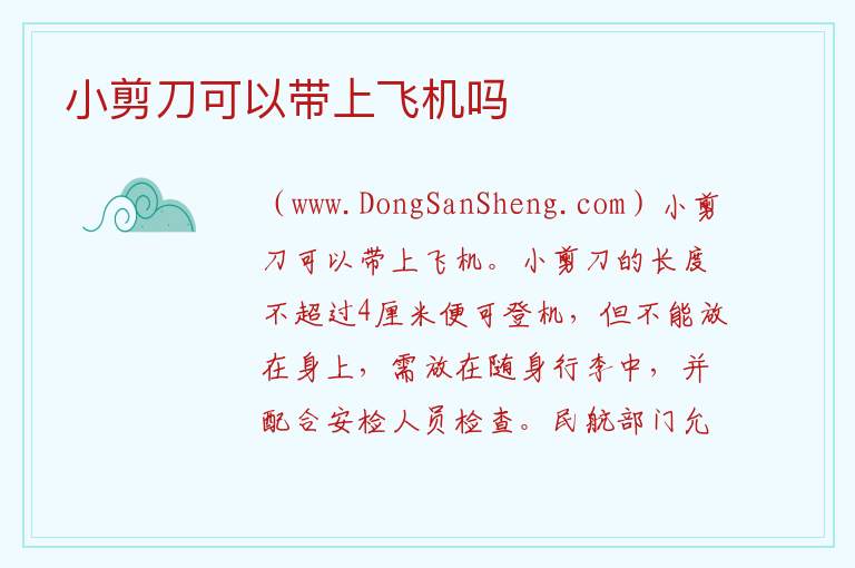 小剪刀可以带上飞机吗 