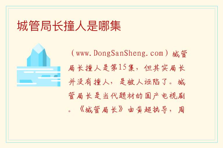 城管局长撞人是哪集 