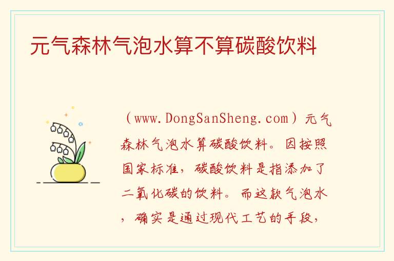 元气森林气泡水算不算碳酸饮料 
