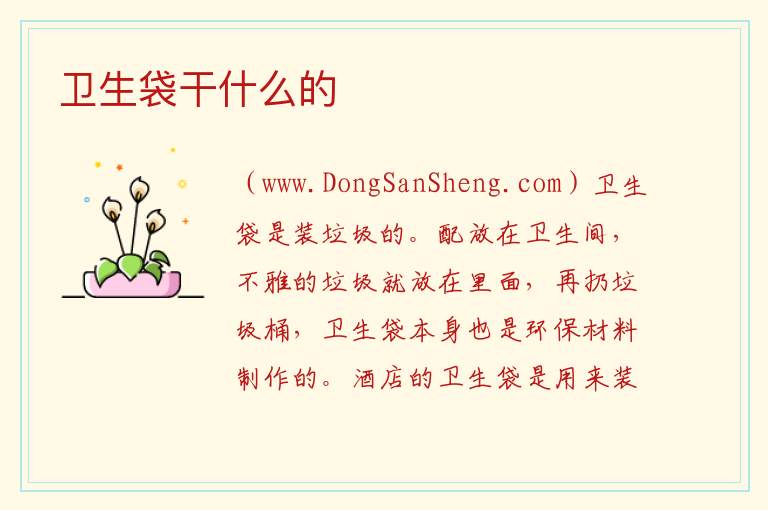 卫生袋干什么的 