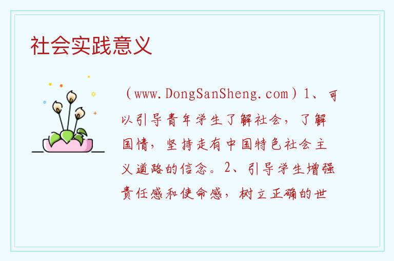 社会实践意义 