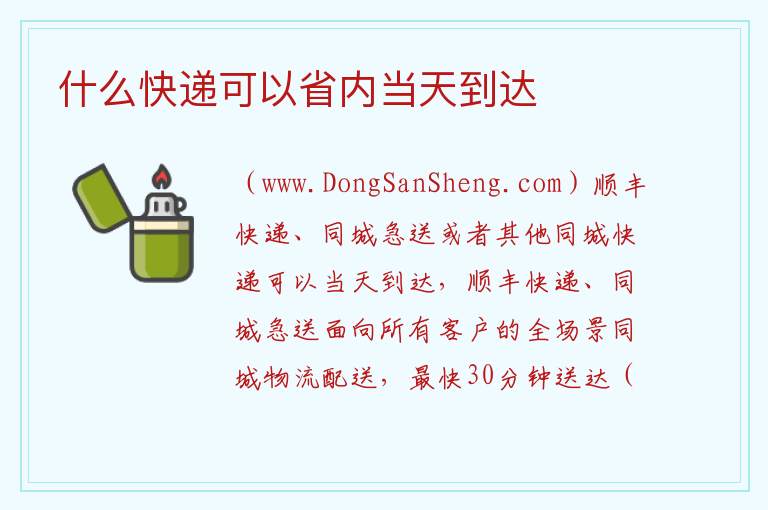 什么快递可以省内当天到达 