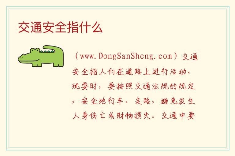 交通安全指什么 