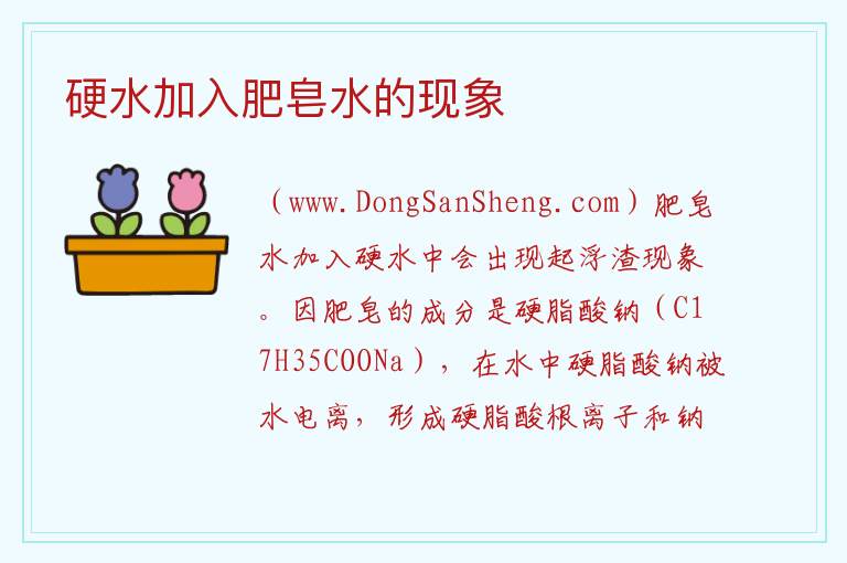 硬水加入肥皂水的现象 