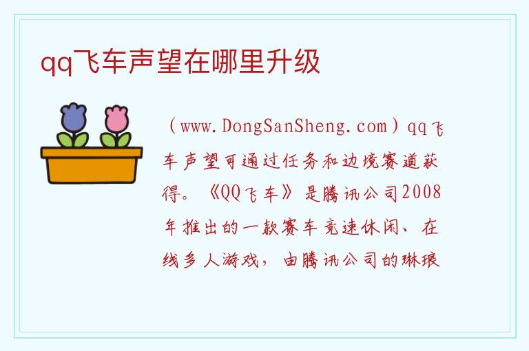 qq飞车声望在哪里升级 