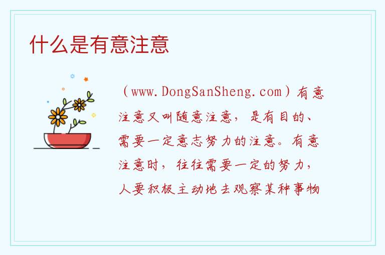 什么是有意注意 