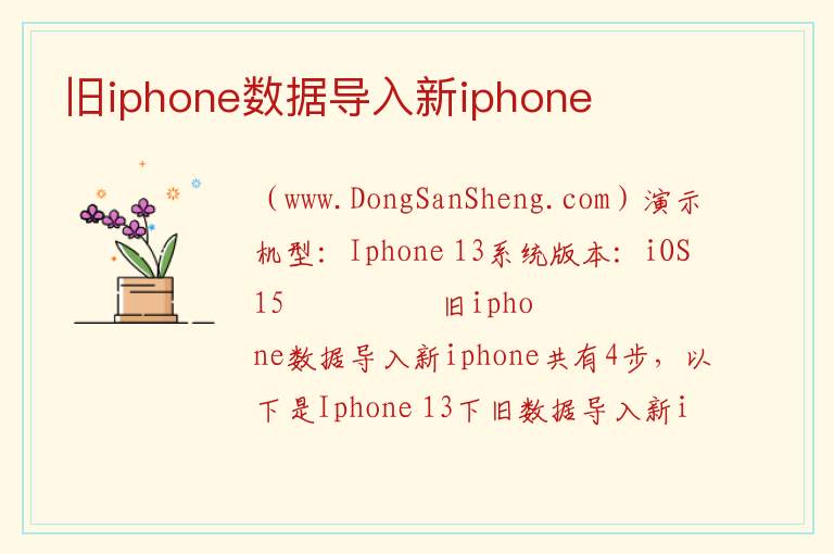旧iphone数据导入新iphone 