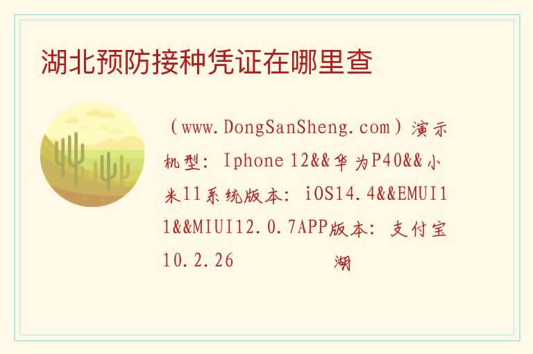 湖北预防接种凭证在哪里查 