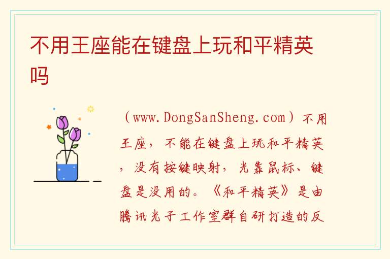 不用王座能在键盘上玩和平精英吗 