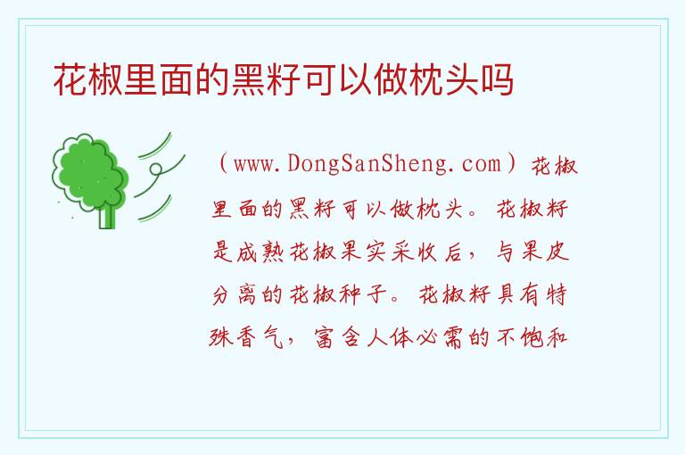 花椒里面的黑籽可以做枕头吗 
