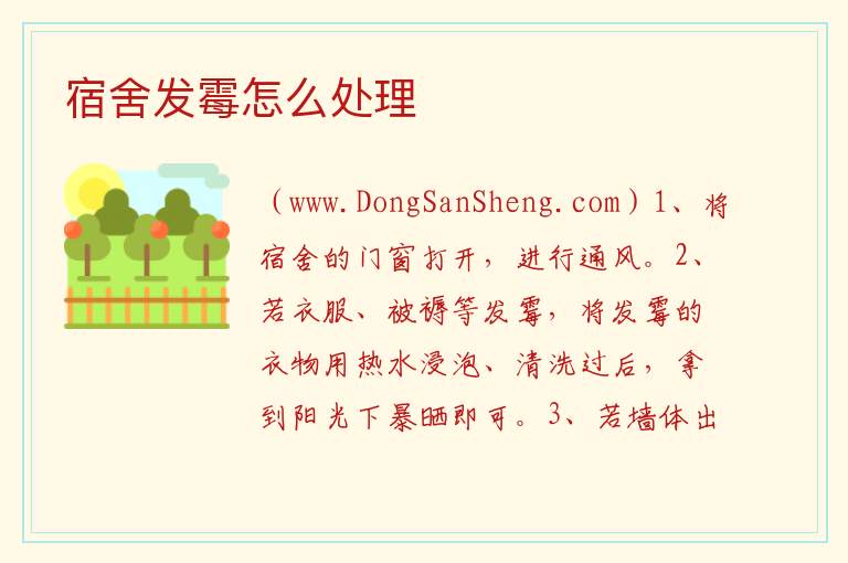宿舍发霉怎么处理 