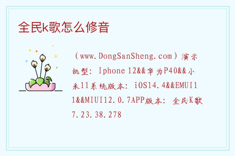 全民k歌怎么修音 